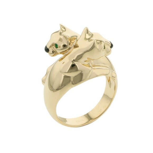 CARTIER PANTHERE Kozari Ring Size 54/#14 18K Yellow Gold - Picture 2 of 9